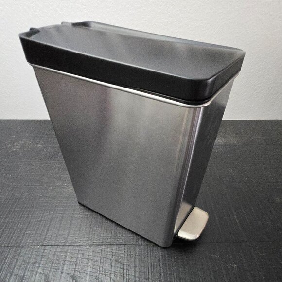 SimpleHuman 10L Silver Slim Open Can- Finished. With Trial liners. - Picture 1 of 5
